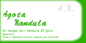 agota mandula business card